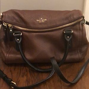 Kate Spade brown black crossbody leather handbag